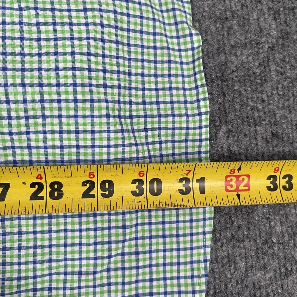 Polo Ralph Lauren Micro Check Shirt Mens Sz M Green Button Down Long Sleeve Pony